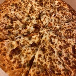 Large sausage and pepperoni pizza on regular crust Large sausage and pepperoni pizza on regular crust