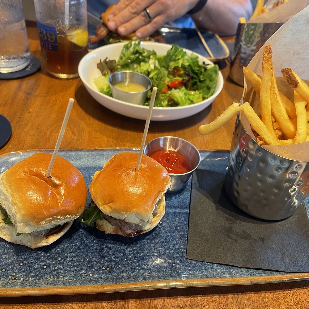 The 239 Naples - Sliders and fries with side salad. - American Near Me - Naples, Florida The 239 Naples - Sliders and fries with side salad. - American Near Me - Naples, Florida
