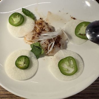 Amano - Scallop crudo deconstructed - Cocktail Bars Near Me - Caldwell, Idaho