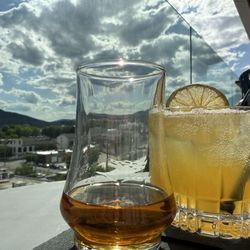 Drinks on rooftop bar at Hyatt