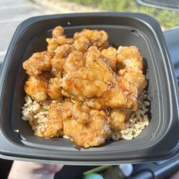 Orange chicken and rice Orange chicken and rice