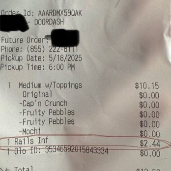 Pinkberry - Random fee on the receipt to overcharge, different from menu price. - Ice Cream & Frozen Yogurt Near Me - Anaheim, California