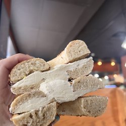 Carmel Bagel Deli - Everything bagel with cream cheese