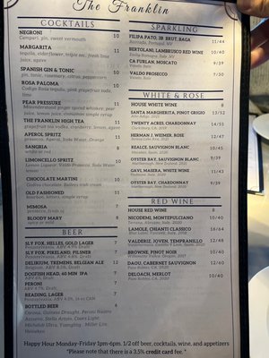 Menu photo 4 The Franklin Restaurant & Bar Secaucus, NJ Menu photo 4 The Franklin Restaurant & Bar Secaucus, NJ