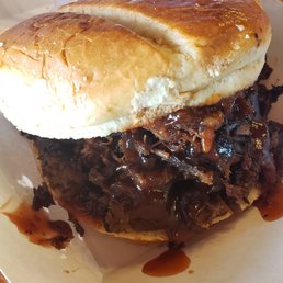 Food truck brisket sandwich. Aftershock smokers. Food truck brisket sandwich. Aftershock smokers.