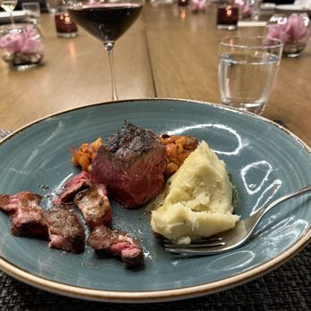 Bymark - Steak with big pieces of inedible tendon and under seasoned. Med rare cook was perfect. - Canadian (New) Near Me - Toronto, Ontario