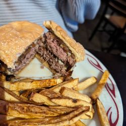 Eagle Grille & Tavern - Mushroom, caramelized onions and Swiss burger.