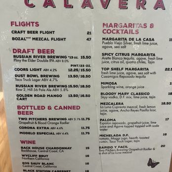 Calavera - Menu - Mexican Near Me - Oakland, California Calavera - Menu - Mexican Near Me - Oakland, California