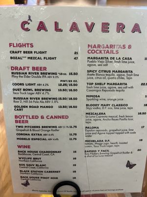 Menu photo 1 Calavera Oakland, CA Menu photo 1 Calavera Oakland, CA