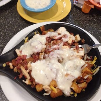 Sassy Onion State Street - Club pile w/no cilantro: Roasted red potatoes, real bacon, chicken breast chunks, shredded cheese topped with gravy!!!!! YUM - Breakfast & Brunch Near Me - Salem, Oregon Sassy Onion State Street - Club pile w/no cilantro: Roasted red potatoes, real bacon, chicken breast chunks, shredded cheese topped with gravy!!!!! YUM - Breakfast & Brunch Near Me - Salem, Oregon