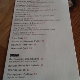 Brunch menu Brunch menu