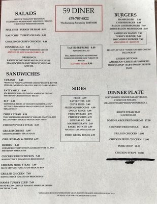 Menu photo 3 59 Diner Gravette, AR
