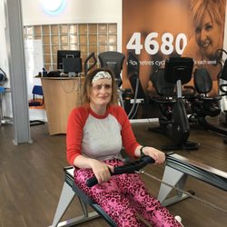 Leith Victoria Swimming Centre - Me at the gym on the rowing machine at Victoria Swimming Centre in Leith