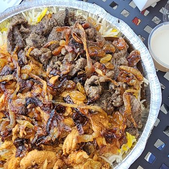 Taste Of Levant - Chicken and meat shawarma over basmati rice combo - Food Trucks Near Me - Apex, North Carolina Taste Of Levant - Chicken and meat shawarma over basmati rice combo - Food Trucks Near Me - Apex, North Carolina