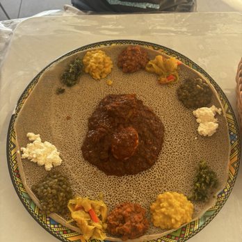 Beteseb Restaurant - Veggie combo + doro wot - Ethiopian Near Me - Anaheim, California