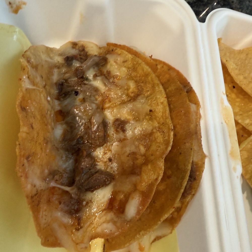 Taco Bros - Quesabirria tacos. Not a lot of meat. - Mexican Near Me - Sherwood, Oregon