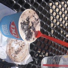 Oreo dirt pie, melting blizzard not flipped upside down Oreo dirt pie, melting blizzard not flipped upside down