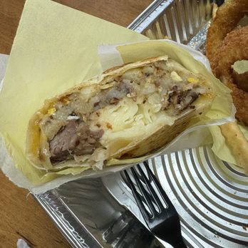 Kenny's Cafe - Steak breakfast burrito with hella potato. - Cafes Near Me - Santa Clara, California