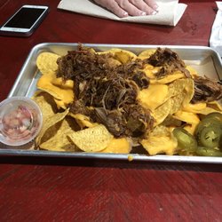 Mill Town BBQ & Flea Market - Pulled pork nachos.