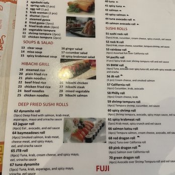 Fuji Sushi - Menu - Sushi Bars Near Me - Jacksonville, Florida Fuji Sushi - Menu - Sushi Bars Near Me - Jacksonville, Florida
