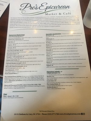 Menu photo 4 Pro's Epicurean Ristorante Cary, NC Menu photo 4 Pro's Epicurean Ristorante Cary, NC