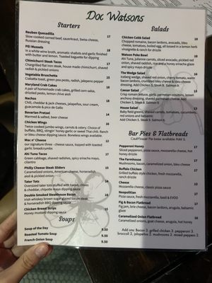 Menu photo 2 Doc Watsons Oakland, NJ