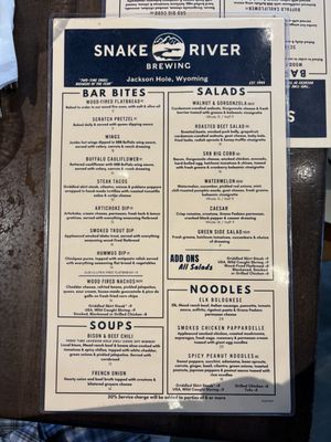 Menu photo 2 Snake River Brewing Jackson, WY