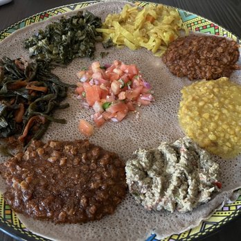 Ethiopis - The Large Veggie Sampler Platter - Ethiopian Near Me - Rockville, Maryland Ethiopis - The Large Veggie Sampler Platter - Ethiopian Near Me - Rockville, Maryland