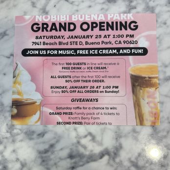 Nobibi - Grand opening - Ice Cream & Frozen Yogurt Near Me - Buena Park, California Nobibi - Grand opening - Ice Cream & Frozen Yogurt Near Me - Buena Park, California