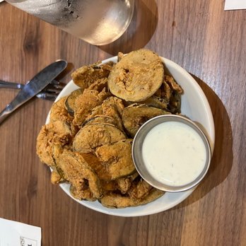 Tupelo Honey Southern Kitchen & Bar - House-Made Fried Pickles - A MUST ORDER! Delicious!! - Breakfast & Brunch Near Me - Chattanooga, Tennessee
