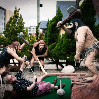 Old Pro Golf - CAVEMEN ATTACKED ME AT THIS MINIGOLF COURSE. USE CAUTION. - Amusement Parks Near Me - Ocean City, Maryland
