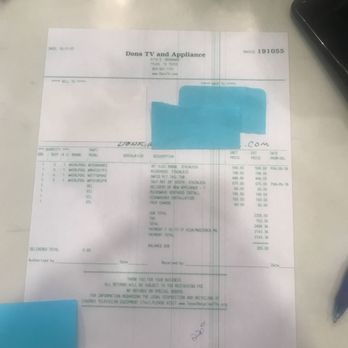 Don's Tv Appliance - 2nd Invoice - Appliances & Repair Near Me - Tyler, Texas Don's Tv Appliance - 2nd Invoice - Appliances & Repair Near Me - Tyler, Texas