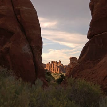 Landscape Arch - View from hike to Landscape Arch - Hiking Near Me - Moab, Utah