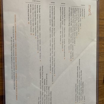 Meril - Menu 4/22/22 - New American Near Me - New Orleans, Louisiana