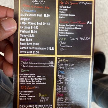 Mr D's Corned Beef Deli - menu - Sandwiches Near Me - Eastpointe, Michigan