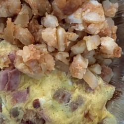 Coney Island Cafe - Home fries and meat omelette