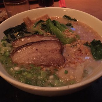 RAMEN-SAN - Tonkotsu ramen with added wontons, corn, and bok choy! - Ramen Near Me - Chicago, Illinois