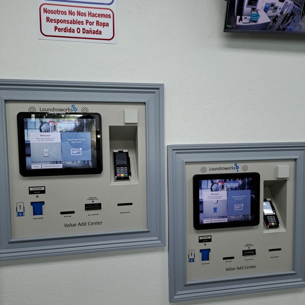 Tornado Express Laundry- Dallas - You can use your bank card  or cash to get a laundry card. Card $1 - Laundromat Near Me - Dallas, Texas