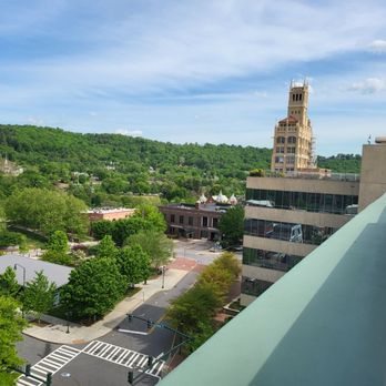 AC Hotel - View from the back edge of the outdoor patio of top floor restaurant - Hotels Near Me - Asheville, North Carolina