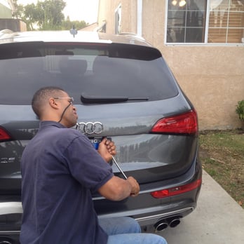 T Bell Dent Restoration - Tbell fixing the Audi. It looked brand new when he was done. - Mobile Dent Repair Near Me - Los Angeles, California
