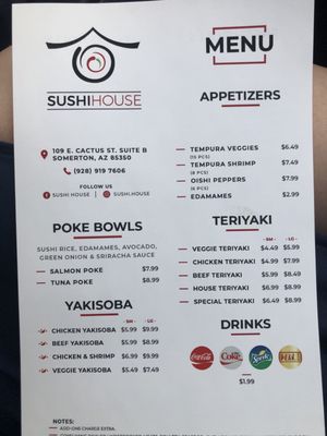 Menu photo 6 Sushi House Somerton, AZ
