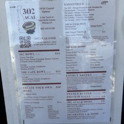 302 Acai - Menú