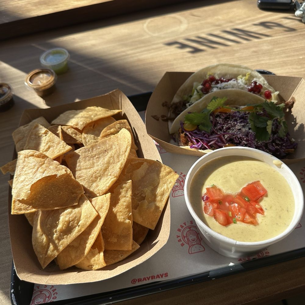 Ray Ray’s Tacos - Penny's queso and large chips - Tacos Near Me - St. Helena, California Ray Ray’s Tacos - Penny's queso and large chips - Tacos Near Me - St. Helena, California