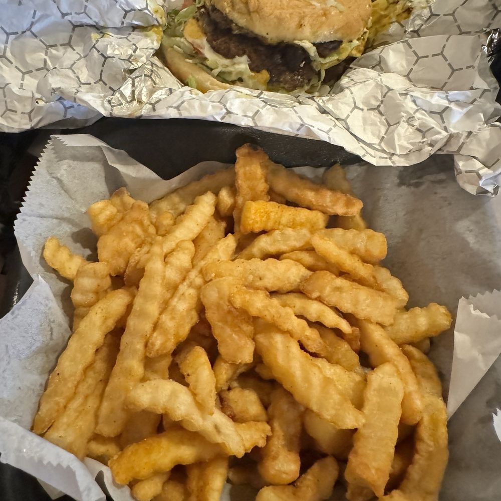Angus Burger(2 patties) and fries. Angus Burger(2 patties) and fries.