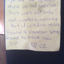 Von Zipper - The little message they sent with the googles.