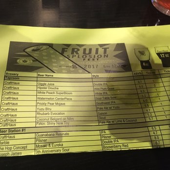 CraftHaus Brewery - Half of the tap list from the 3rd anniversary party. Notice the prickly pear IPA. - Breweries Near Me - Henderson, Nevada CraftHaus Brewery - Half of the tap list from the 3rd anniversary party. Notice the prickly pear IPA. - Breweries Near Me - Henderson, Nevada