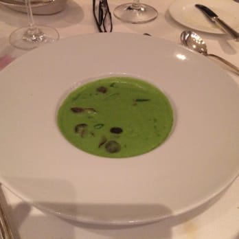 Le Papillon - Snap Pea Soup.  Different but refreshing - French Near Me - San Jose, California