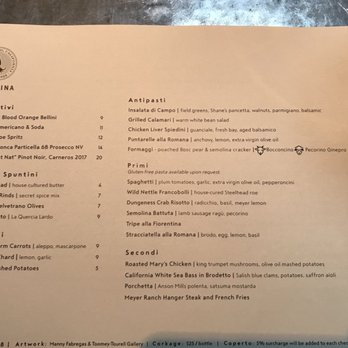 Delfina - Menu - Italian Near Me - San Francisco, California