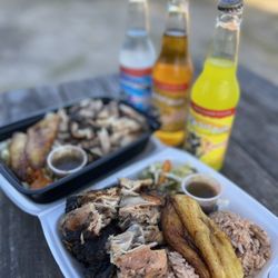 Kings & Queens - Jerk chicken and Jamaican bowl. The difference is bone in or boneless chicken.