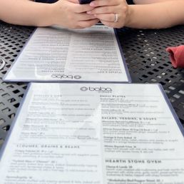 Menu on the outdoor patio - June 2025 Menu on the outdoor patio - June 2025